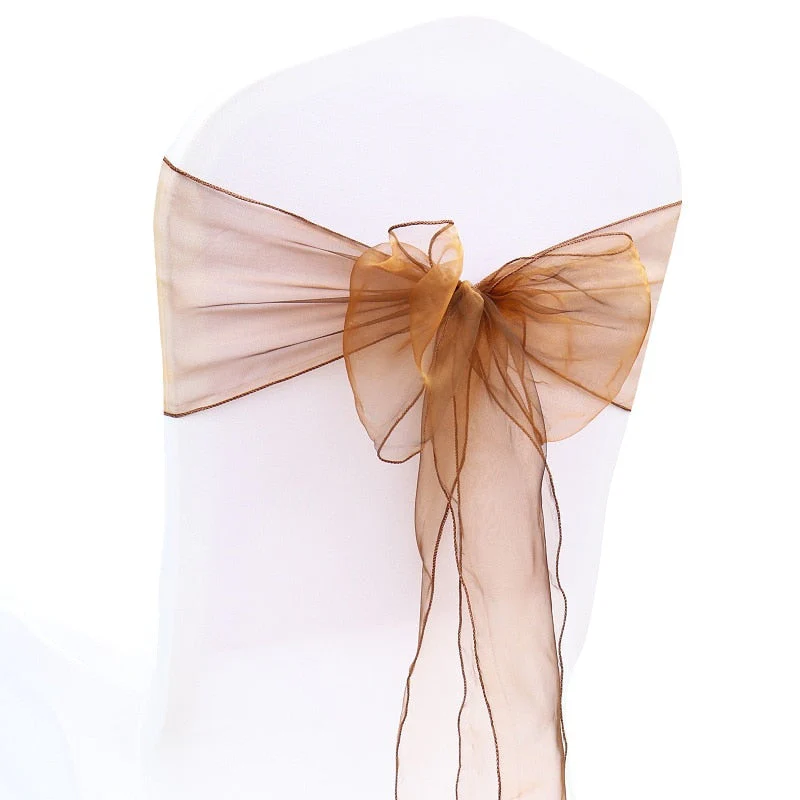 HULIANFU Wedding Decoration Organza Chair Sashes Bow For Party Christmas Halloween hotel Chair Decoration Supplies(Pack of 50pcs  pink) - Deanwangkt