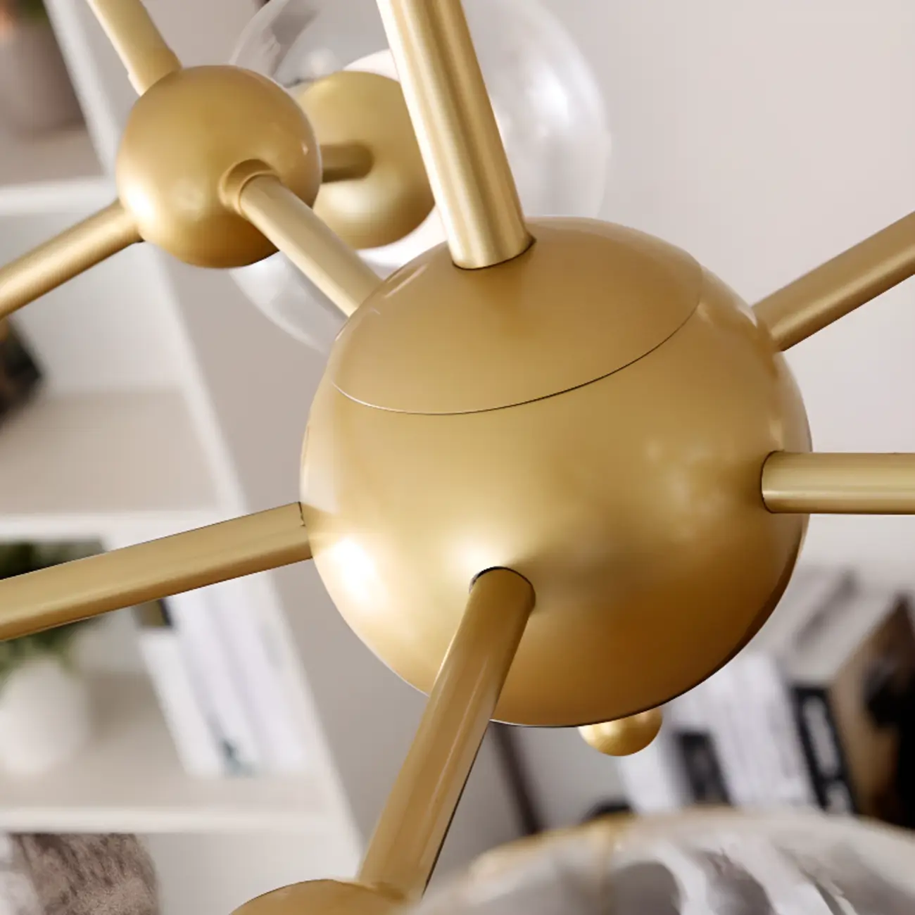 Modern Glass Globes LED Chandelier with Sputnik Design