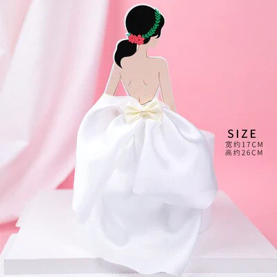 HULIANFU New Back Silk Gauze Skirt Happy Mothers Day Cake Topper Girl Birthday Cake Decoration Party Supplies Cake Decorating Tools - Deanwangkt