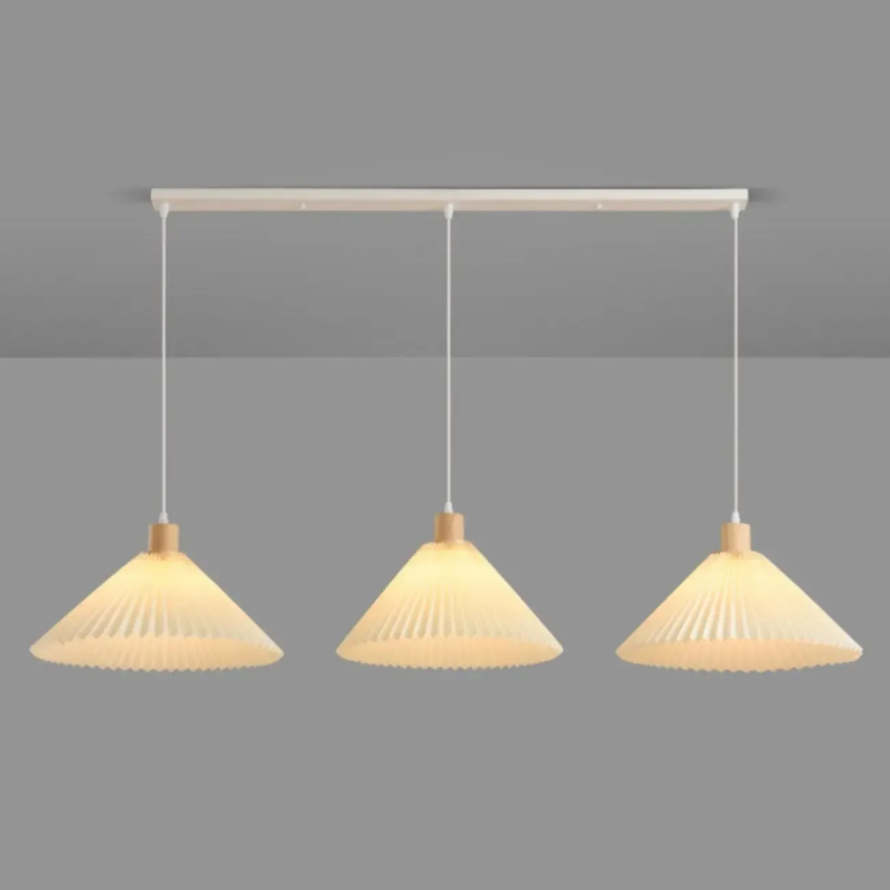 Modern Beige Pleated Fabric Kitchen Pendant Light