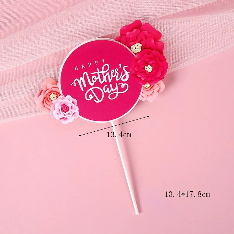 HULIANFU New Back Silk Gauze Skirt Happy Mothers Day Cake Topper Girl Birthday Cake Decoration Party Supplies Cake Decorating Tools - Deanwangkt