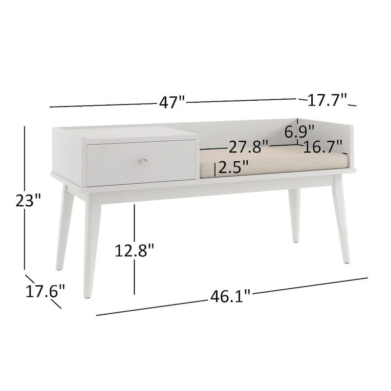 Niklas 1-drawer Cushioned Entryway Bench iNSPIRE Q Modern