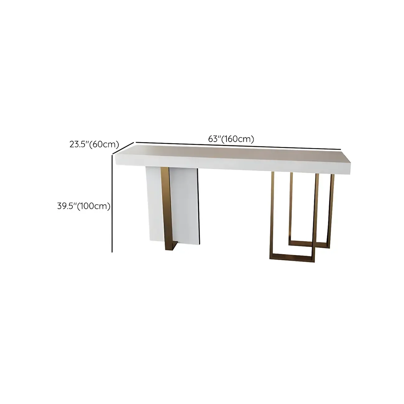 Glam White Faux Marble Gold Legs Bar Tables