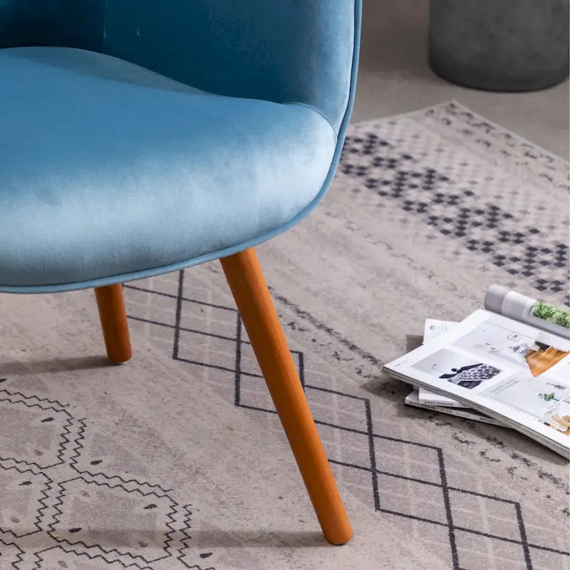 Blue 30 Polyester Button Tufted Accent Chair