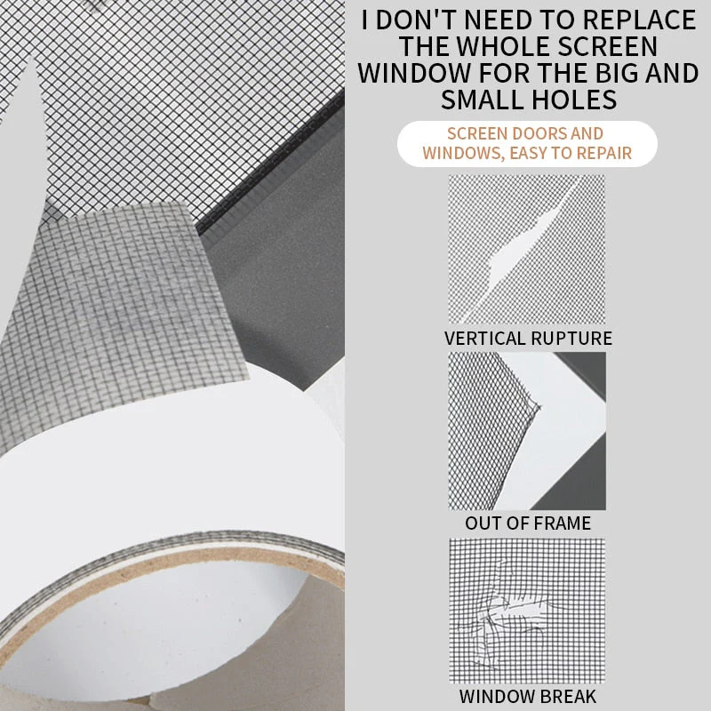 HULIANFU Window Net Anti-mosquito Mesh Sticky Wires Patch Repair Tape new Screen Window Door Mosquito Netting Patch Repair Broken Hole - Deanwangkt