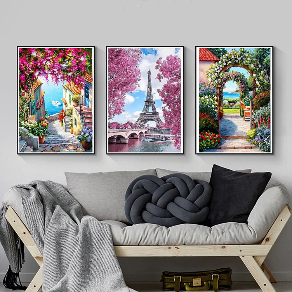 HULIANFU Sunset Scenery DIY 5D Diamond Painting Full Round Drill Mosaic Landscape Diamond Embroidery Picture Rhinestone Home Decor Gift - Deanwangkt