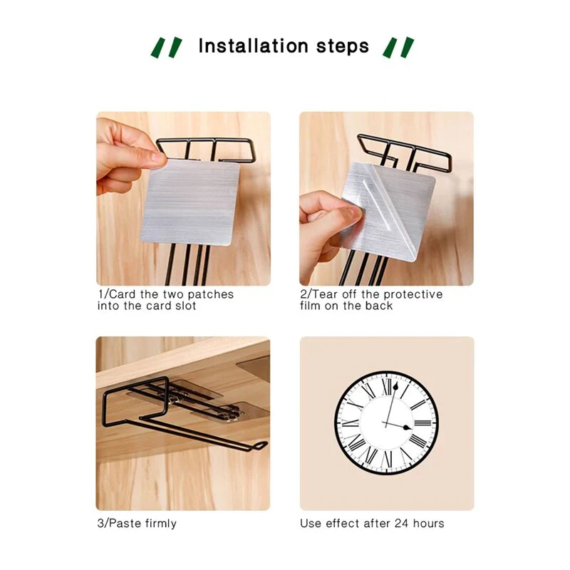 HULIANFU New Arrival Useful Iron Wine Rack Glass Holder Hanging Bar Hanger Shelf Stainless Steel Wine Glass Rack Stand Paper Roll Holder - Deanwangkt