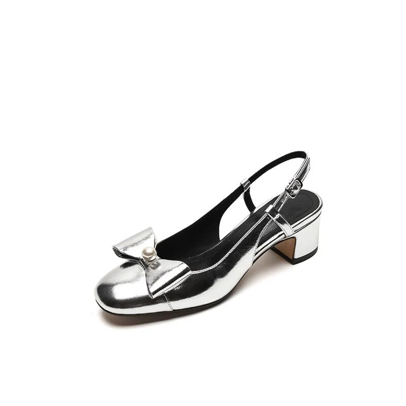 hulianfu  new Women sandals natural leather 22-25cm cowhide+sheepskin full leather Pearl butterfly knot buckle women summer shoes - Deanwangkt