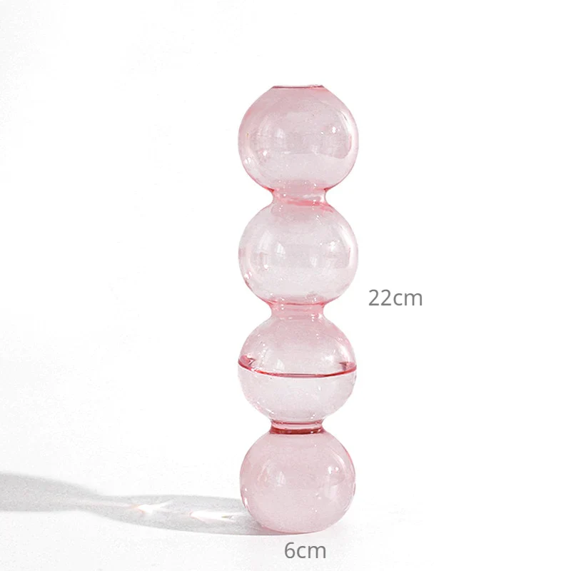 HULIANFU Nordic Creative Glass Bubble Vase Flower Arrangement Spherical Art Flower Ornaments Vases Decoration Home Birthday Gift - Deanwangkt