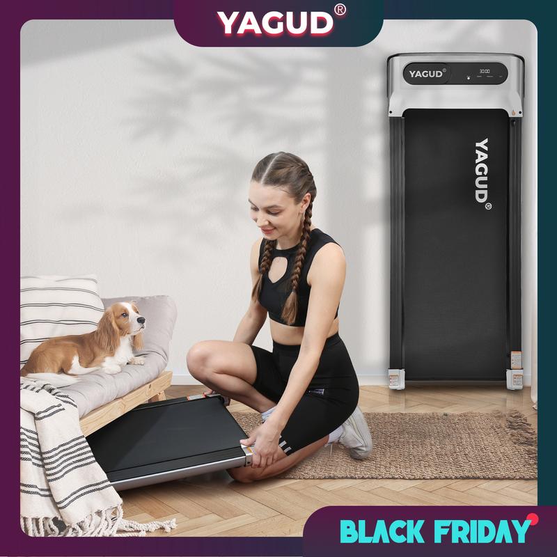 [BLACKFRIDAY]Yagud Walking Pad with Wheels,Remote Control, LED Display, Portable Under Desk Treadmill for Small Spaces, Home/Office Exercise Equipment Fitness Workout Calories