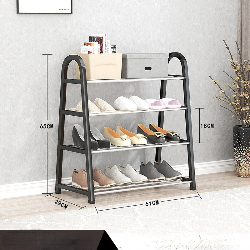 HULIANFU Shoe rack creative light luxury wind dust-proof storage shoe rack dormitory stainless steel - Deanwangkt