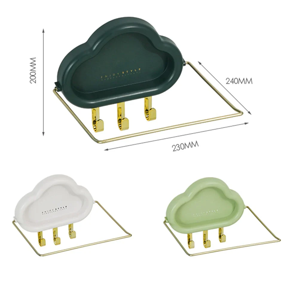 HULIANFU No-punch Basin Stand With Hooks Cute Cloud-shaped Storage Rack Multi-function Foldable Waterproof Bathroom Kitchen Organizer - Deanwangkt