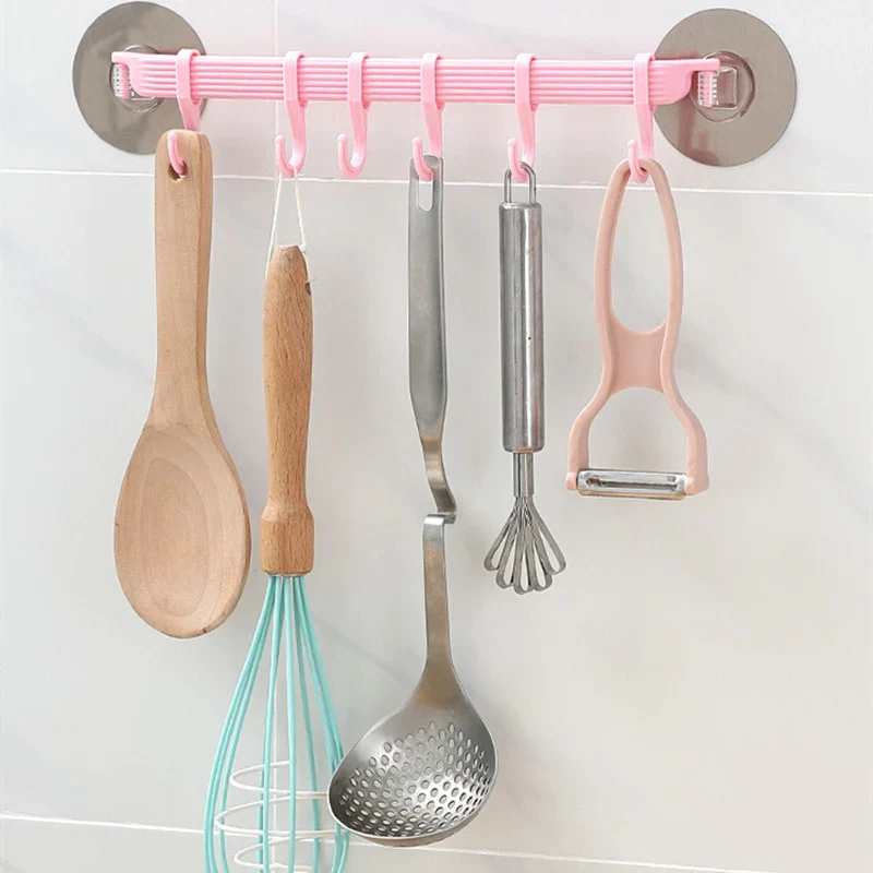 HULIANFU Organizer Hook Plastic Bathroom Sucker Vacuum Frame Towel Double Adjustable Wall Tool Shelves Flexible Cupboard Holder Hanger - Deanwangkt
