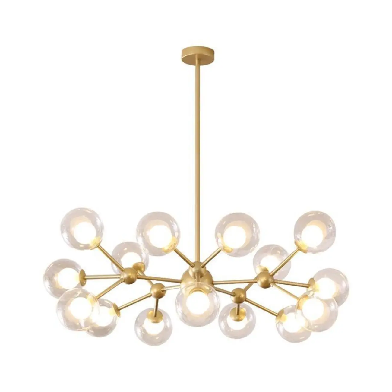 Modern Glass Globes LED Chandelier with Sputnik Design