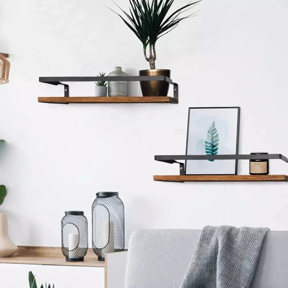 HULIANFU Wall Shelf Wood Floating Rack Wall Decoration Multifunction Storage Holder Shelf Rack Decorative For Kitchen/ Bedroom Frame - Deanwangkt