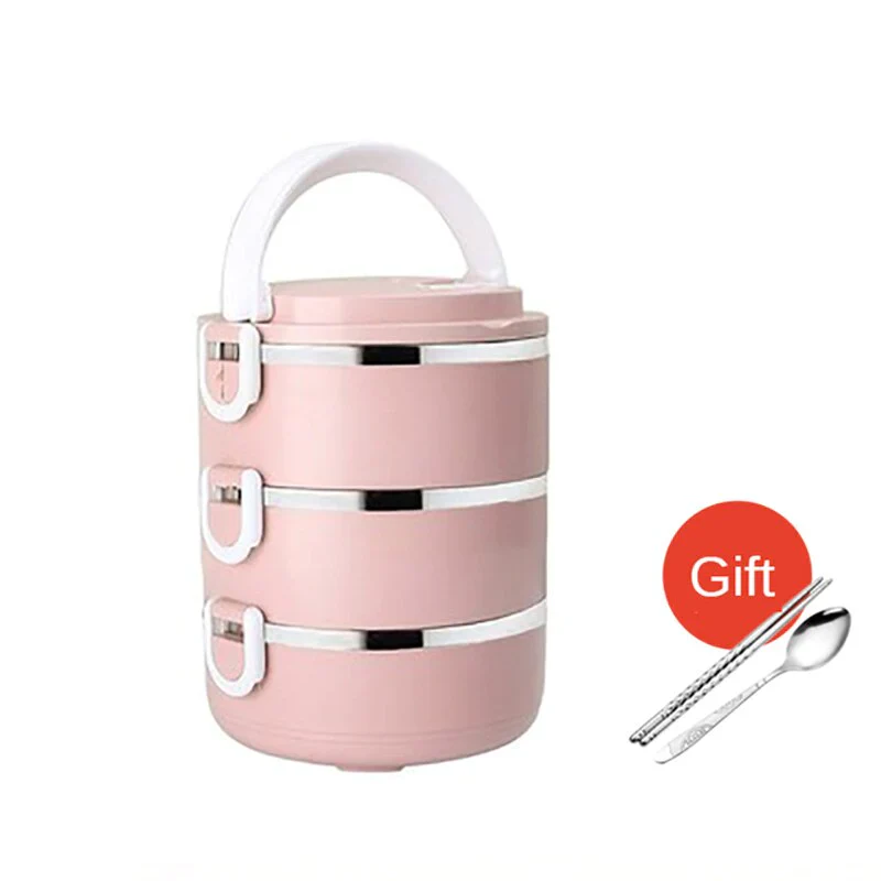 HULIANFU Microwave Stainless Steel Thermal Lunch Box Food Storage Box Travel Picnic Leakproof Lunch Box Students Work Adult Lunch Box - Deanwangkt