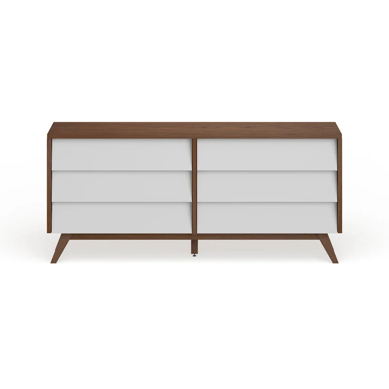 Mid-Century White and Brown Dresser by Baxton Studio