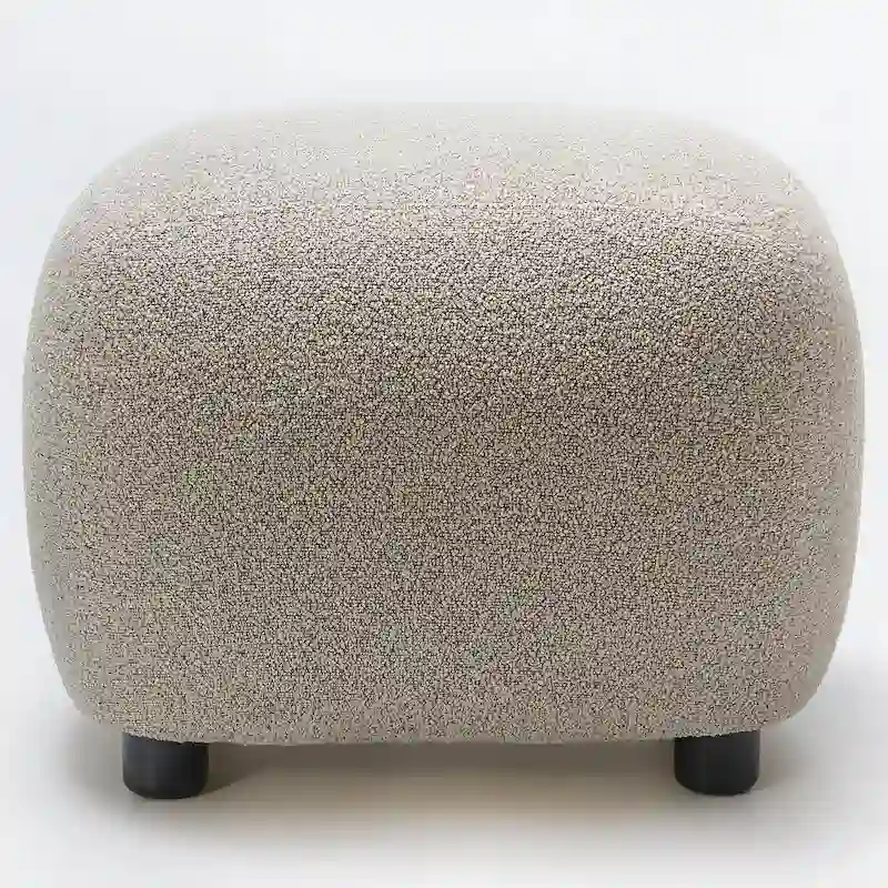 KINWELL 23 Wide Boucle Upholstered Footstool Ottoman Sofa Chair Footrest