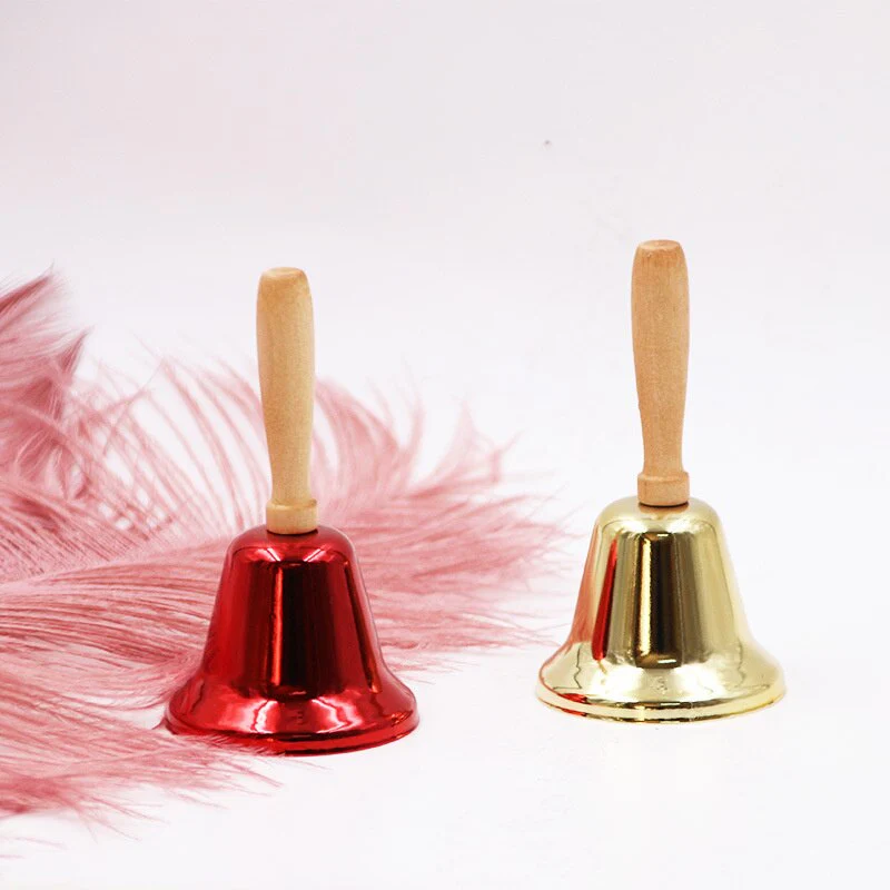 HULIANFU 2026  Christmas Hand Bell Santa Claus Jingle Bells  Gold Silver  School Handbell Restaurant Call Bell Service Supplies Xmas Decoration - Deanwangkt