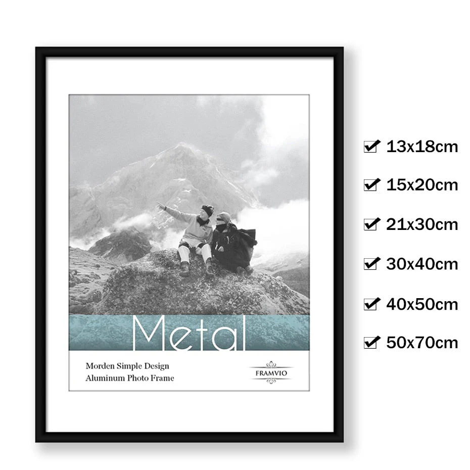 HULIANFU Metal Photo Pictures Frames Modern 30x40 cm A4 21x30 40x50 Gold Black White Mat Plexiglass  Poster Canvas Prints Wall Art Decor - Deanwangkt