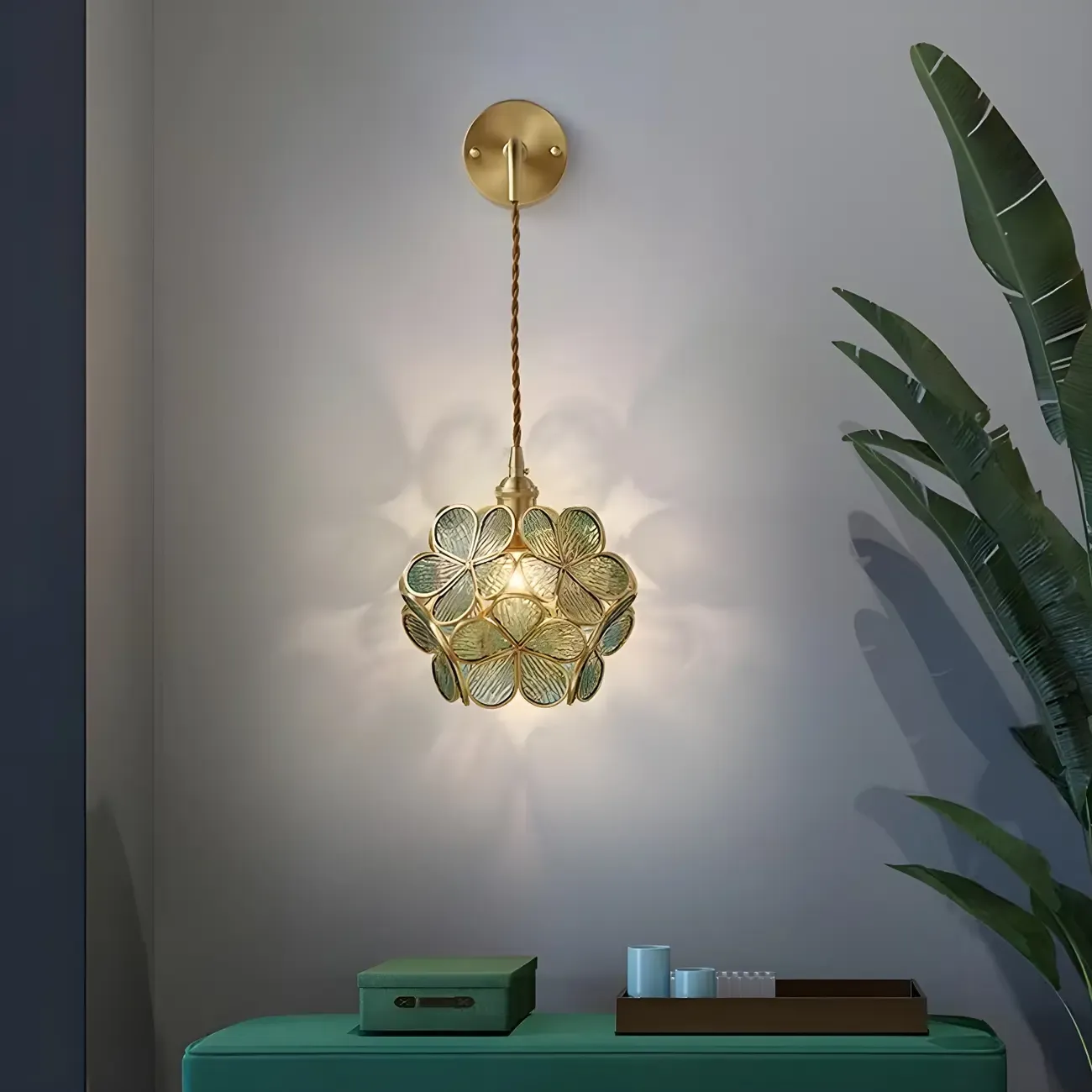 Modern Flower Prismatic Glass Arc Vanity Light