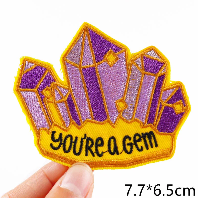 HULIANFU Van Gogh Embroidered Patches on Clothes DIY Cartoon Wave Applique Clothing Thermoadhesive Patches for Clothing DIY - Deanwangkt