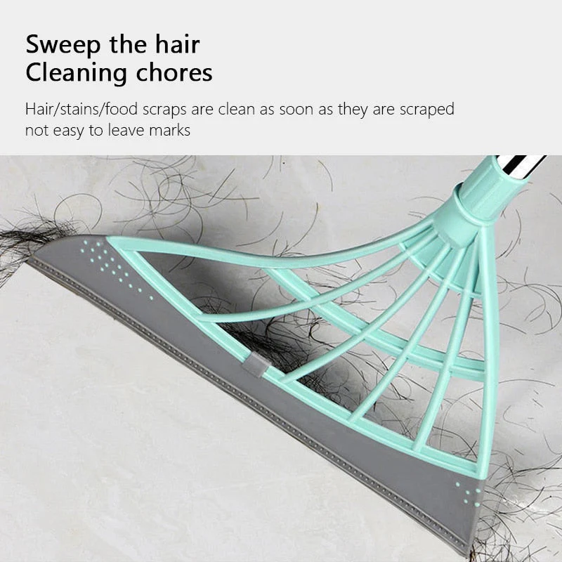 HULIANFU Magic Broom Rubber Hand Push Sweeper Floor Wiper Squeegee for Floor Cleaning Floor Squeegee Sweeping Brush Pet Hair Broom - Deanwangkt