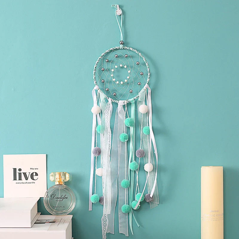 HULIANFU Original silver gray dream catcher 2 ring Indian feather hanging art gifts to bestie friends creative valentine's day gifts - Deanwangkt