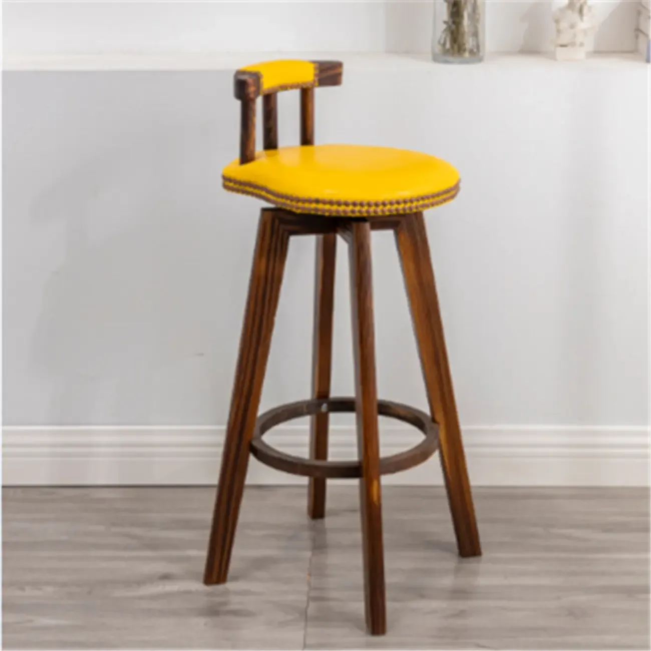 Bar Height Swivel Leather Modern Bar Stools