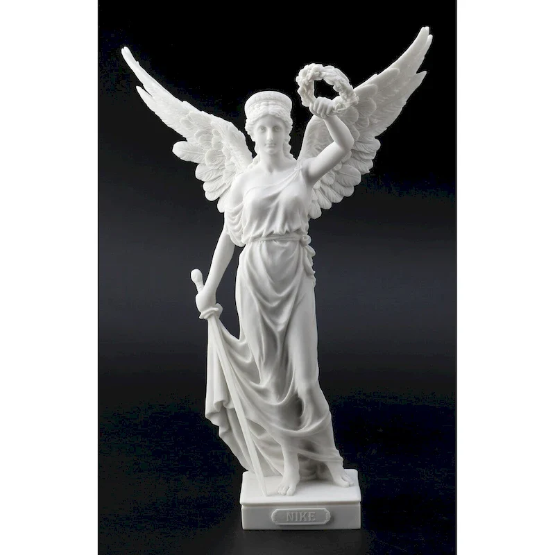 Veronese Design 14.0 H Nike With Sword And Wreath In Hands (Marble White) Resin White
