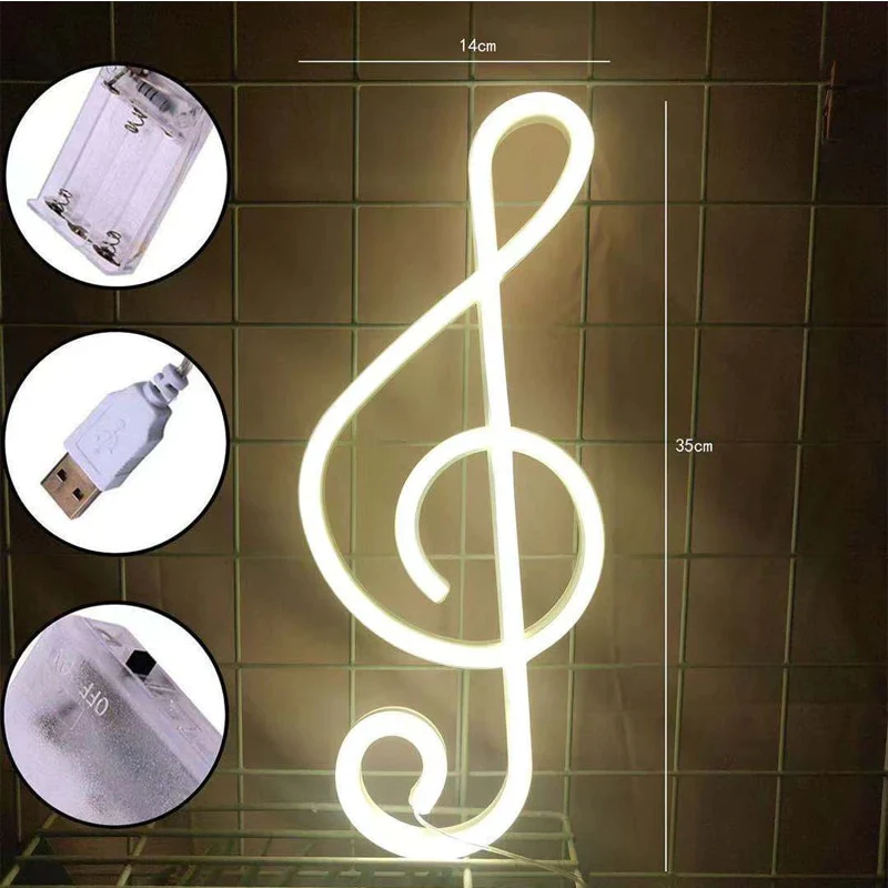HULIANFU Night Ligh USB Powered Banana Cactus Pineapple Coconut Tree Love Popsicle Hello Rose Led Backplane Neon Lights for Bedroom Decor - Deanwangkt