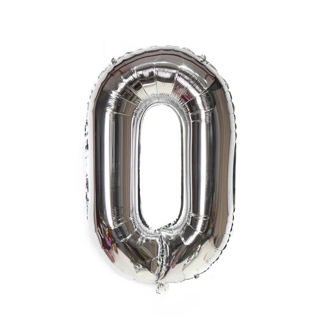 HULIANFU Silver Black Style Foil Letter Number Balloons Baby Shower Helium Ballon Happy Birthday Kids Adult Party Decoration Supplies - Deanwangkt