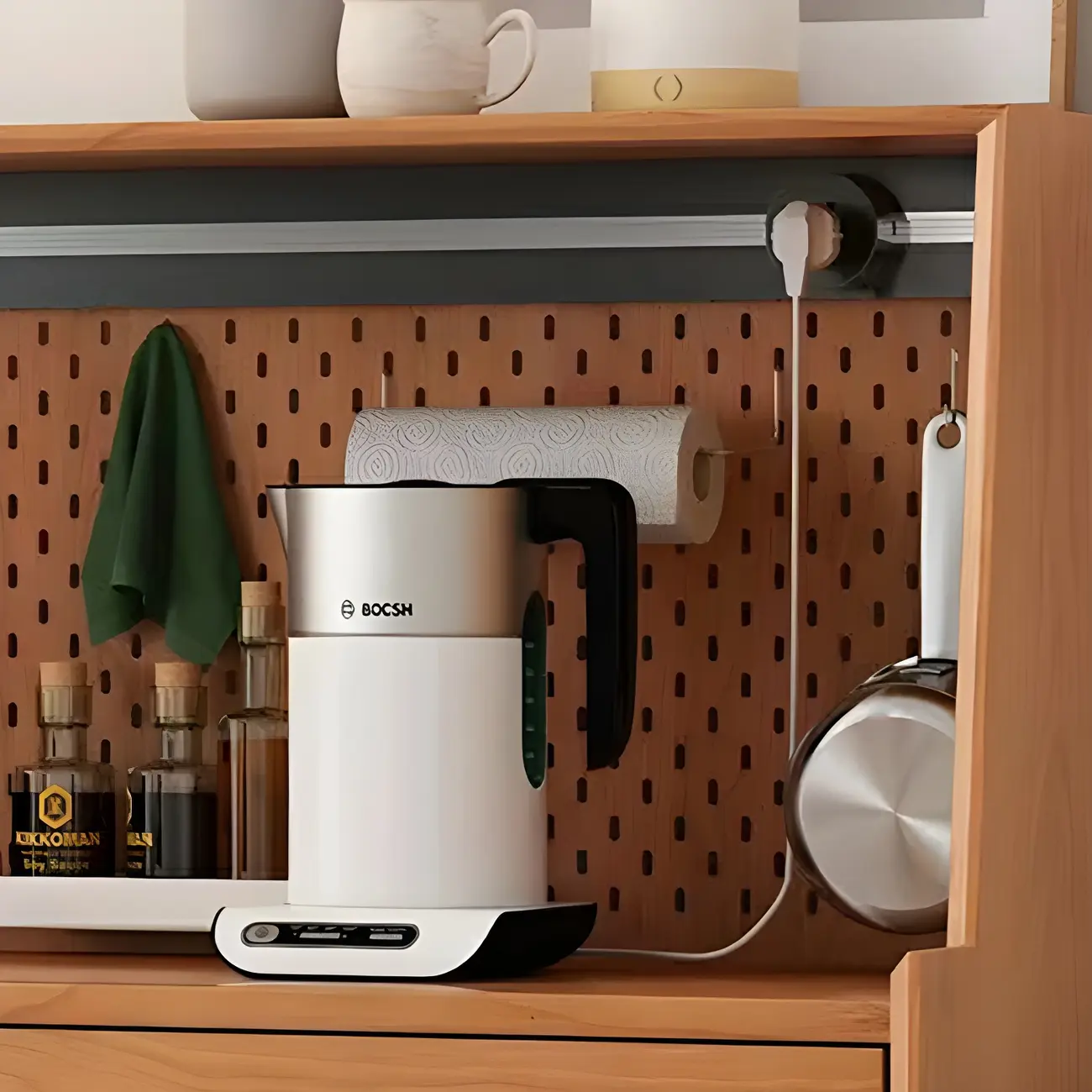 Scandinavian Natural Wood Sideboard with Shelf & Drawer