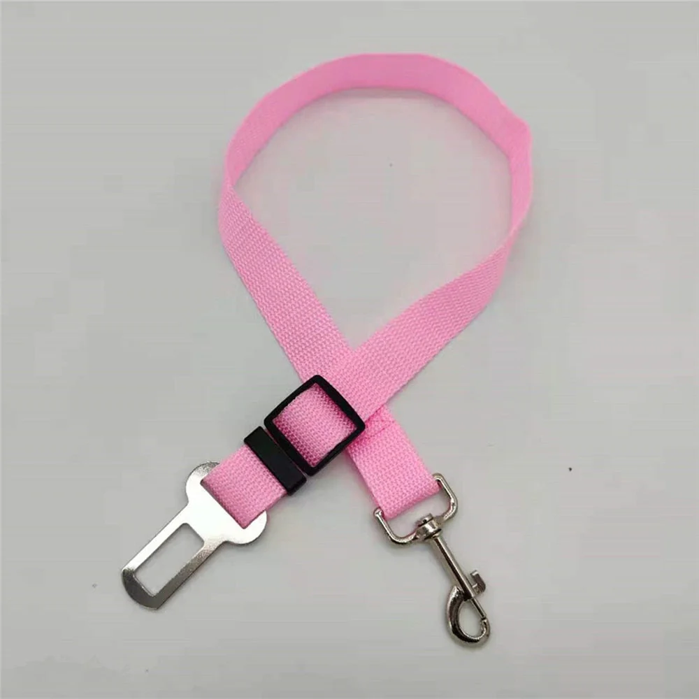 HULIANFU Pet Dog Cat Car Seat Belt Dog Accessories Adjustable Harness Lead Leash Small Medium Travel Clip Puppy Collar Leash Pet Supplies - Deanwangkt