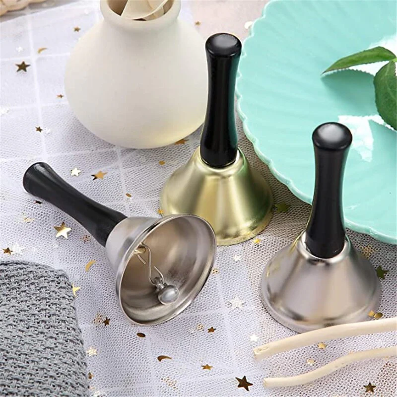 HULIANFU 2026  Christmas Hand Bell Santa Claus Jingle Bells  Gold Silver  School Handbell Restaurant Call Bell Service Supplies Xmas Decoration - Deanwangkt