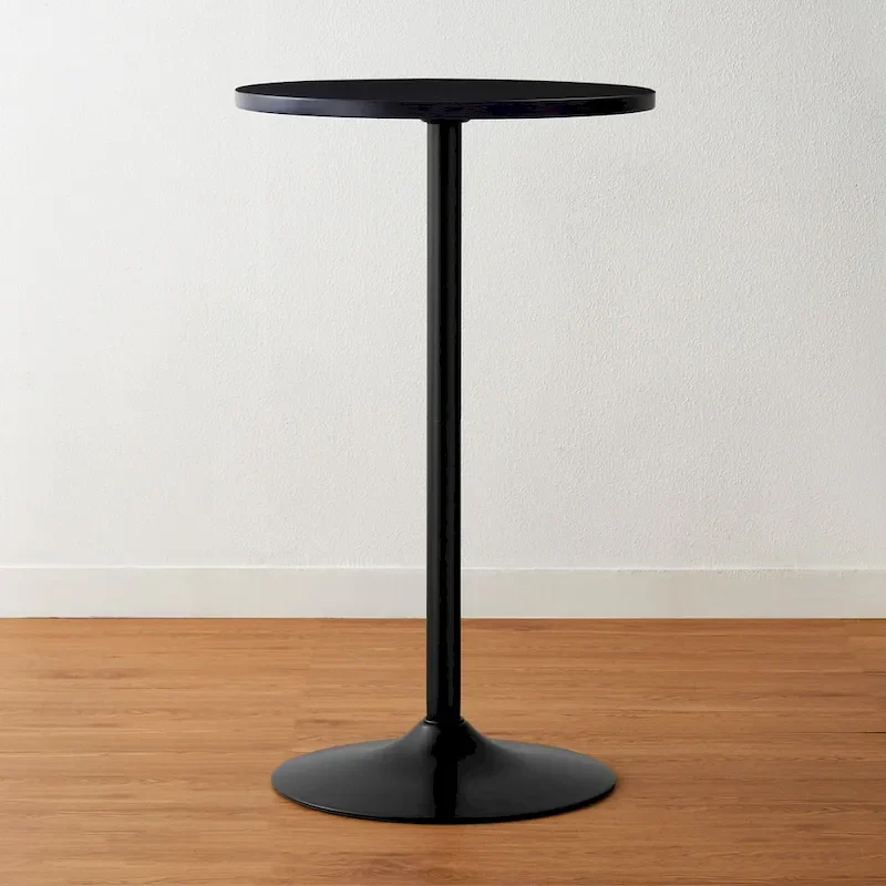 Glitzhome 39.5H Modern Bistro Walnut Top Round Pub Bar Table