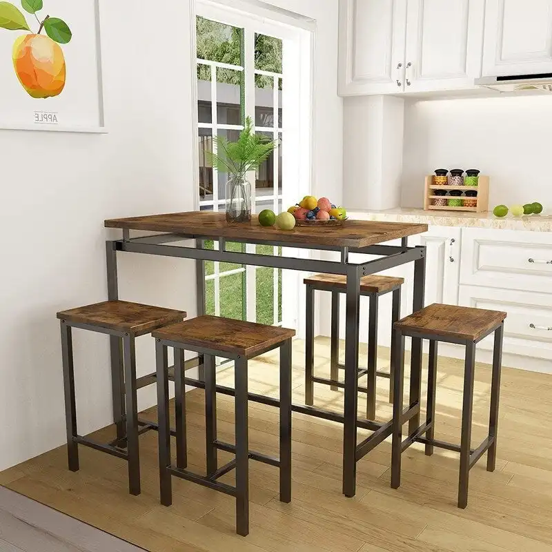 Mieres Modern Farmhouse Counter Height Pub 5-piece Dining Set