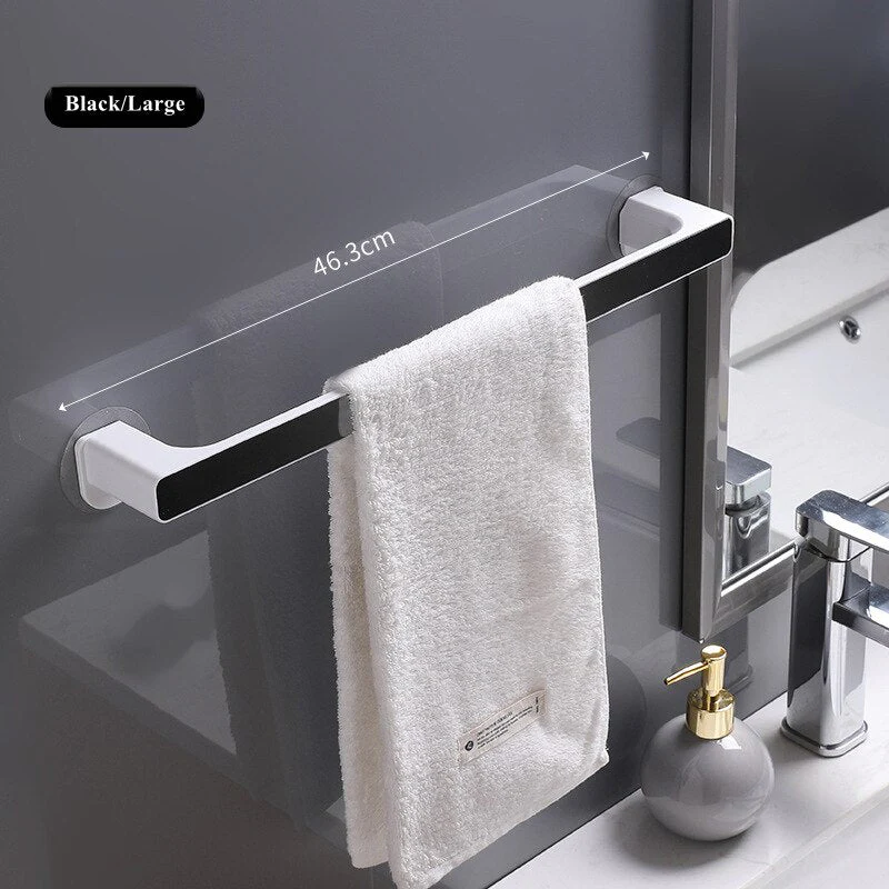 HULIANFU Single Towel Bars Wall Mounted Bathroom Towel Hanger No Drilling Holder Self-adhesive Towel Rack Bathroom Kitchen Accessories - Deanwangkt