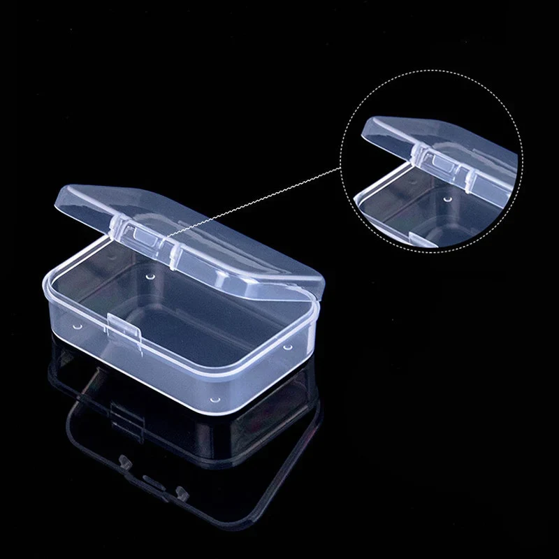 HULIANFU Mini Boxes Rectangle Clear Plastic Jewelry Storage Case Container Packaging Box for Earrings Rings Beads Collecting Small Items - Deanwangkt