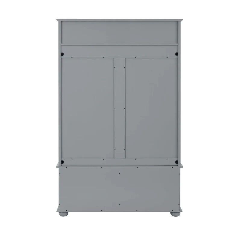 Coastal Style Hall Tree Entryway Bench with Shelves and Shoe Cabinets