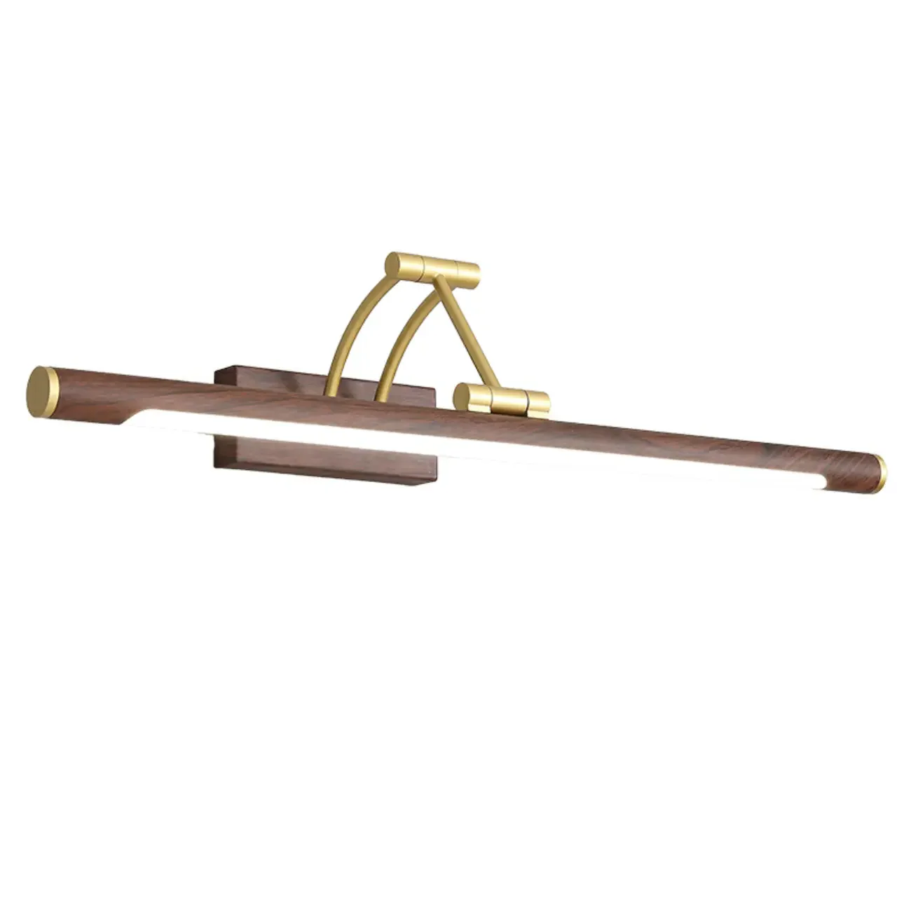 Modern Wood LED Tubular Vanity Light with Swing Arm