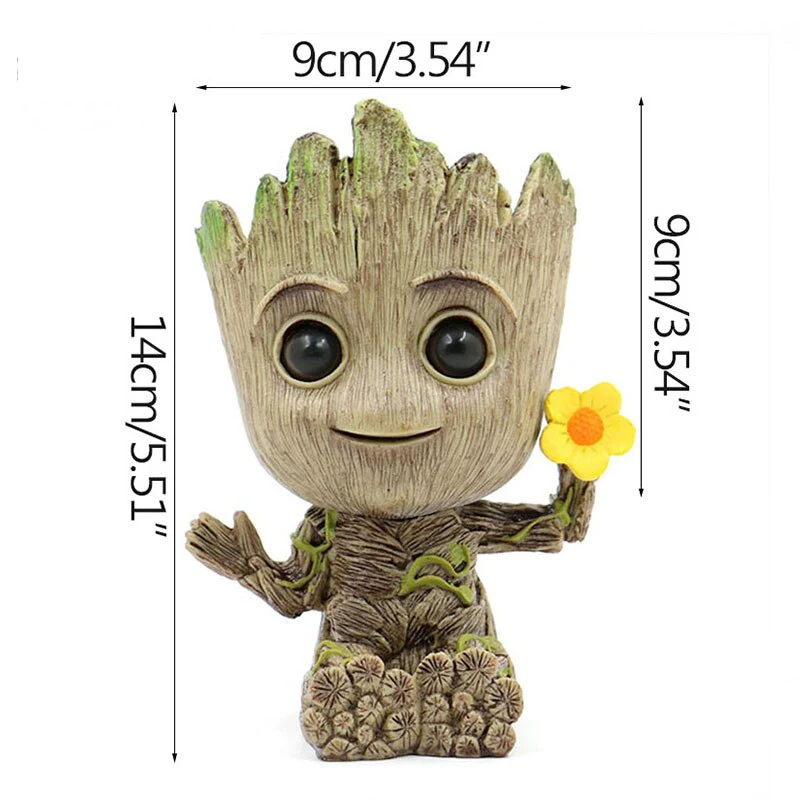 HULIANFU Strongwell Home Decoration Flower Vase Miniature Model Succulent Flower Pots Desktop Display Figurines Baby Groot Artware Gifts - Deanwangkt