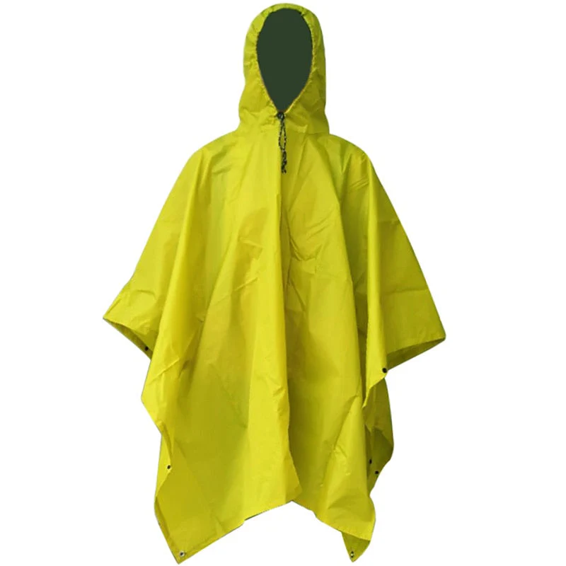 HULIANFU Portable Multifunctional 3 In 1 Rain Coat Hiking Camping Raincoat Poncho Mat Awning Durable Outdoor Activity Rain Gear Supplie - Deanwangkt