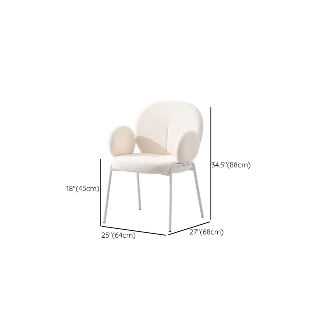 Modern Off-White Upholstered Full Back Dining Chair