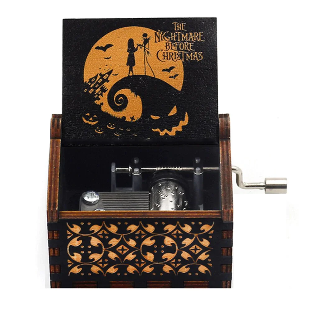 HULIANFU New Attack On Titan Queen Music Box Antique Carved Wooden Hand Cranks Power Game Crossing Rainbow Christmas Birthday Gifts - Deanwangkt