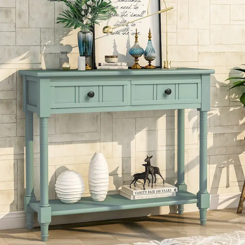 Daisy Series Console Table with 2 Drawers and Bottom Shelf