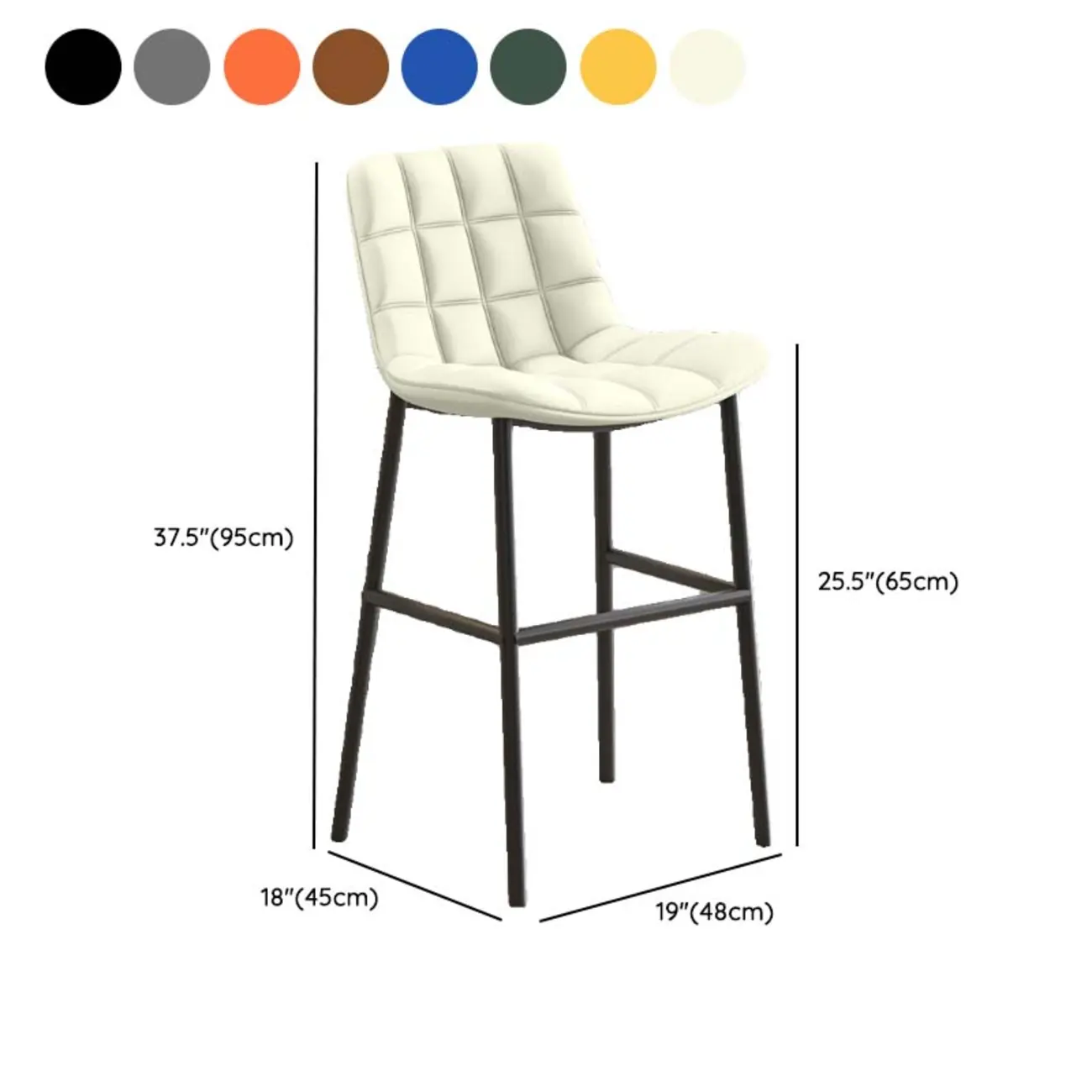 Concave Modern Low Back Leather Counter Bar Stools