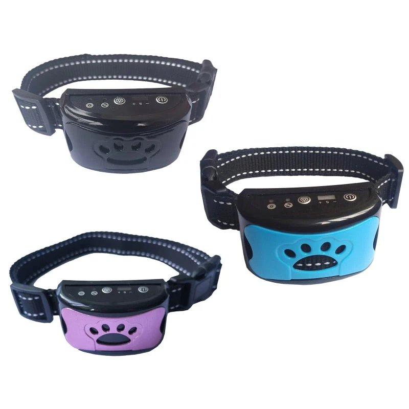 HULIANFU Rechargeable Dog Bark Collar Waterproof Pet Anti Bark Collar Stop Barking Device No Harm Control for Pet Dog Trainning Collars - Deanwangkt