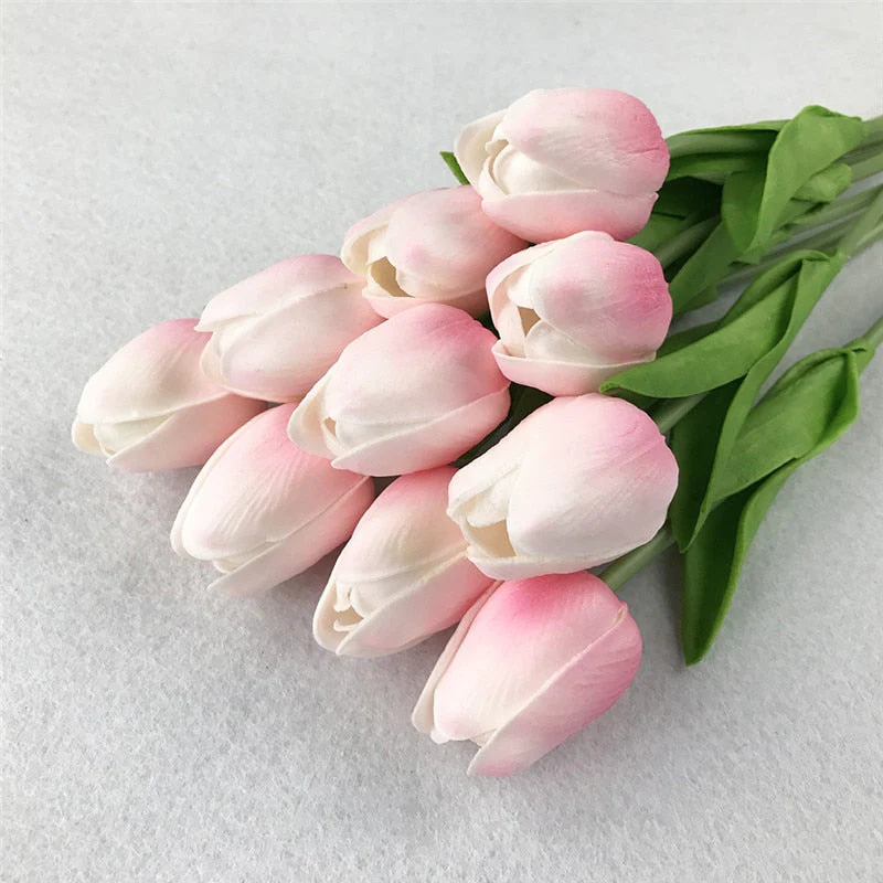 HULIANFU 2026  10PCS Artificial Flowers Garden Tulips Real Touch Flowers Tulip Bouquet Decor Mariage for Home Wedding Decorations Fake Flower - Deanwangkt