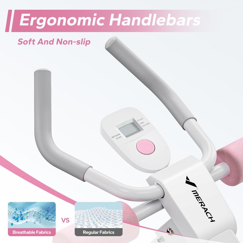 MERACH Adjustable Ab Trainer Machine LCD Monitor Foldable Abdominal Exercise Equipment Core Trainer Workout for Body Buttocks Shaper Fitness Equipment